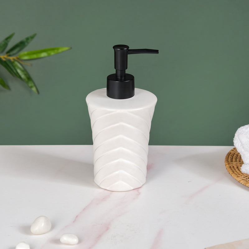 Chevron Design Soap Dispenser White 300ml