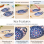 Set Of 2 Mandala Platters Peach And Blue