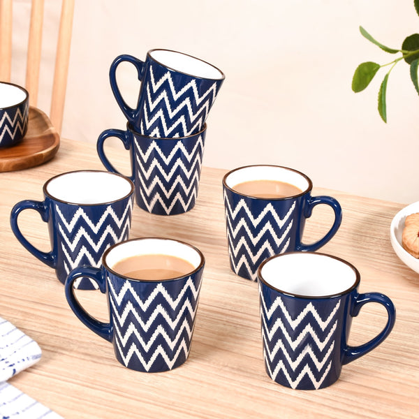 Oscilla Tea Cup Set Of 6 Navy 250ml