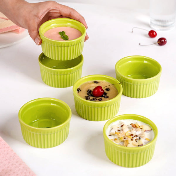 Souffle Ramekin Set Of 6 Green 150ml