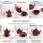 Ceramic Ambrosia One Cup Tea Set Plum