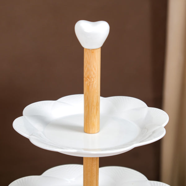 Blanca White Ceramic 3 Tier Cake Stand