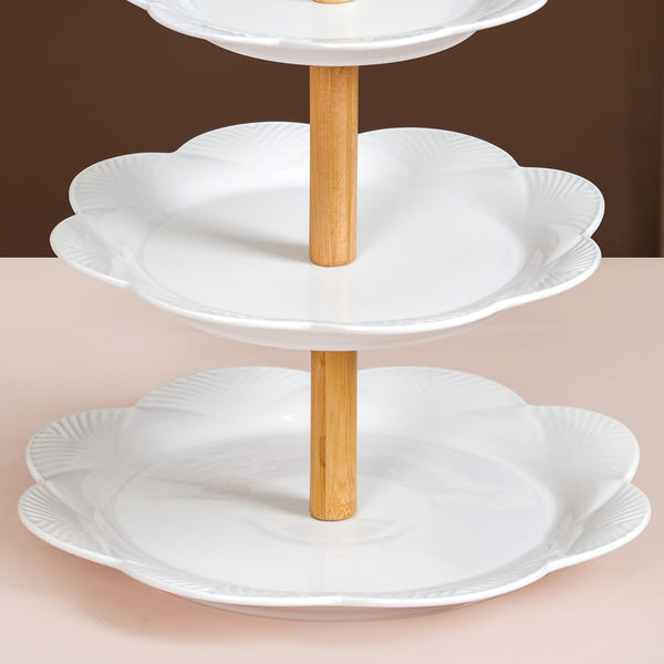 Blanca White Ceramic 3 Tier Cake Stand