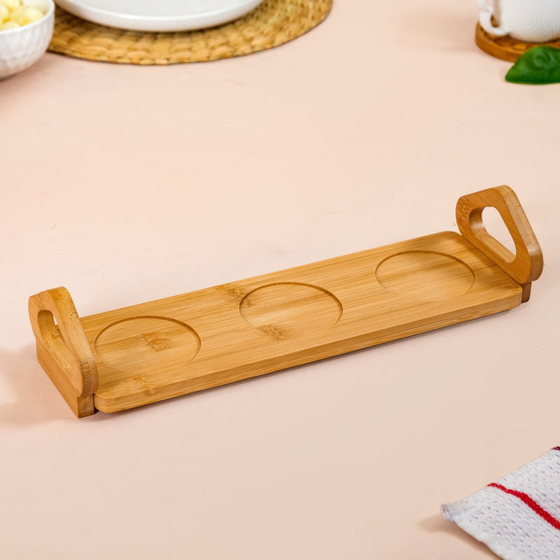 Set Of 3 Airtight Ceramic Jars With Lids And Wooden Tray