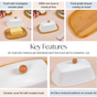 Rectangular Wooden Butter Dish With Ceramic Lid