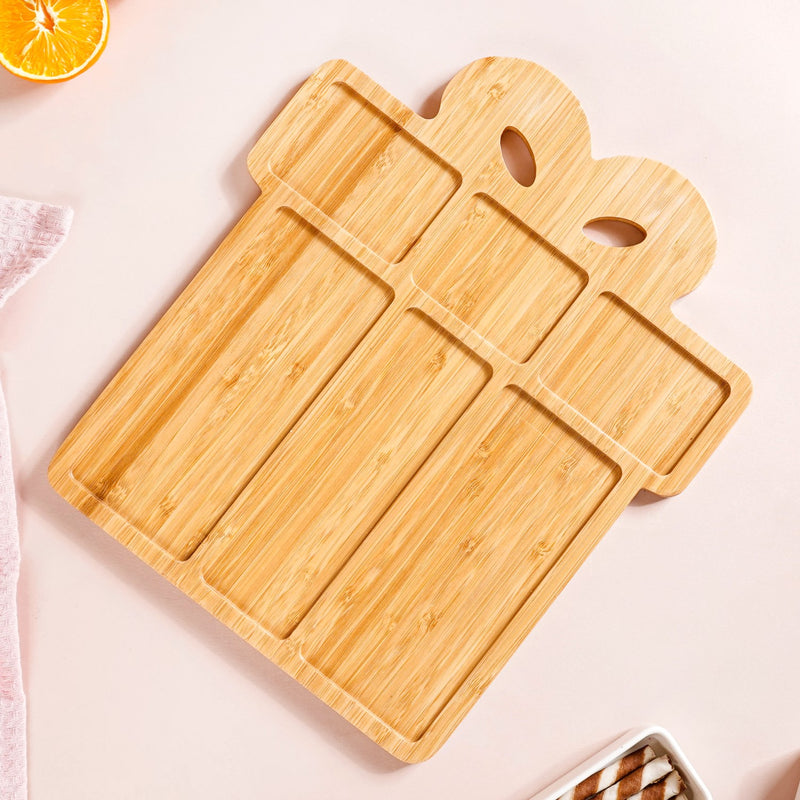 Set Of 6 White Ceramic Gift Box Serving Platter - Ceramic platter, serving platter, platter for snacks, chip and dip platter