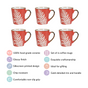 Red Tea Coffee Cup Set of 6 200ml - Tea cup set, tea cups, coffee cups, ceramic tea cups, tea cup set of 6, coffee mugs, coffee mug set