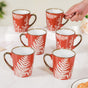 Red Tea Coffee Cup Set of 6 200ml - Tea cup set, tea cups, coffee cups, ceramic tea cups, tea cup set of 6, coffee mugs, coffee mug set