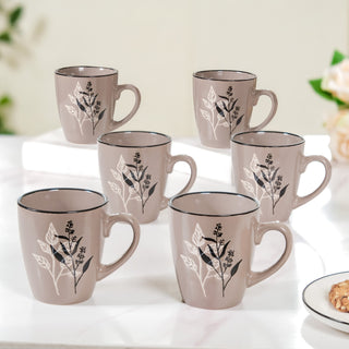 Modern Mug Set of 6 Taupe 250ml