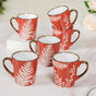 Red Tea Coffee Cup Set of 6 200ml - Tea cup set, tea cups, coffee cups, ceramic tea cups, tea cup set of 6, coffee mugs, coffee mug set