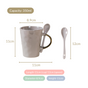 Spoon Holder Coffee Mug Set Of 6 With Spoons Grey 350ml - Coffee mugs, ceramic mug set, coffee mug set, coffee mug with spoon