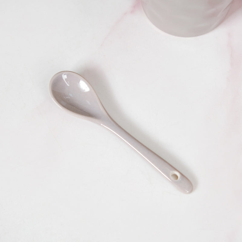 Spoon Holder Coffee Mug Set Of 6 With Spoons Grey 350ml - Coffee mugs, ceramic mug set, coffee mug set, coffee mug with spoon