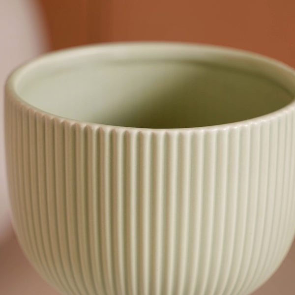 Sage Green Ceramic Pot For Flowers