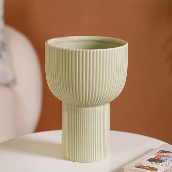 Sage Green Ceramic Pot For Flowers