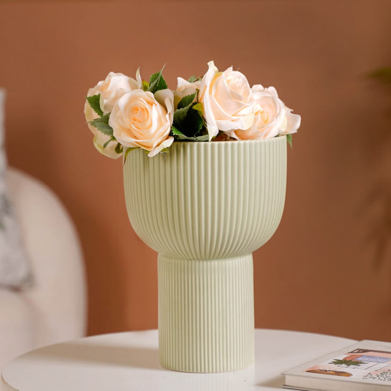 Sage Green Ceramic Pot For Flowers