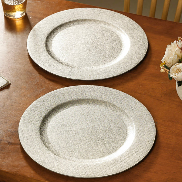 Silver Charger Plate Set Of 6 13"