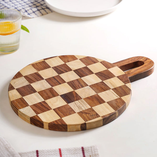 Serve And Slice Atelier Round Checkered Cheese Platter 30cm