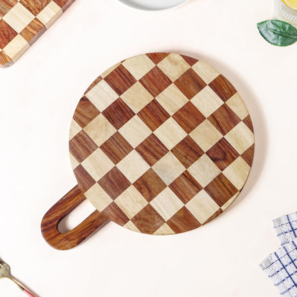 Serve And Slice Atelier Round Checkered Cheese Platter 30cm