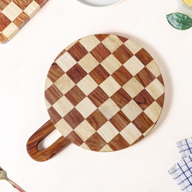 Checkered Indian Rosewood Cheese Platter
