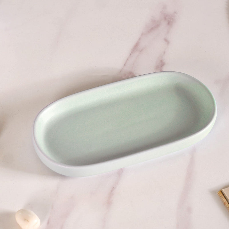 Nature Retreat Ceramic Bathroom Accessories Set Of 3 Sage