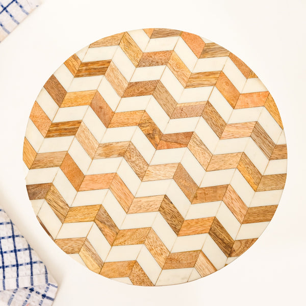 Chevron Mosaic Wooden Riser