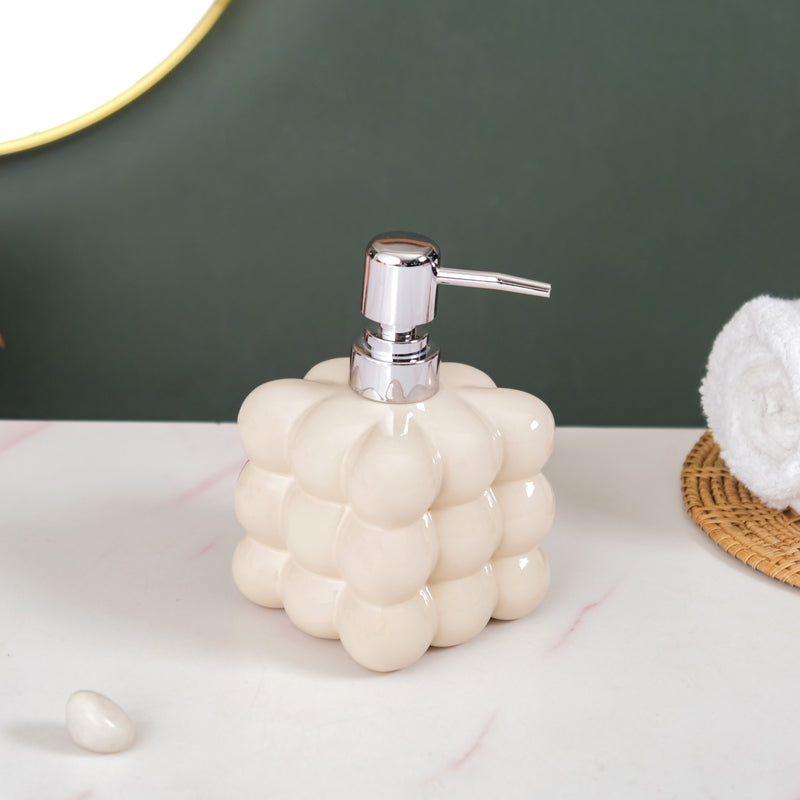 Bubble Ceramic Soap Dispenser White 520ml