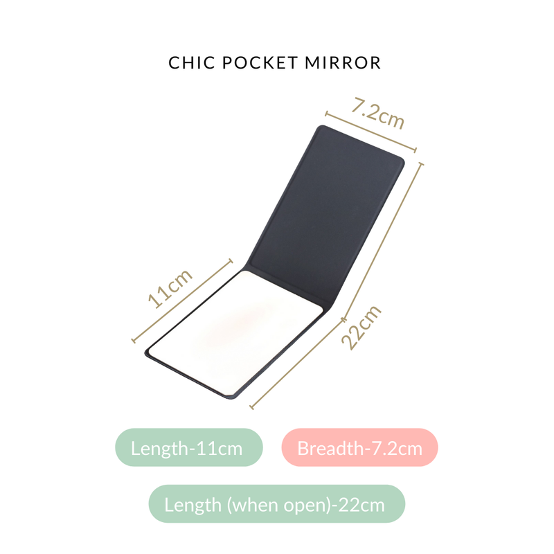 Chic Pocket Mirror White- Chic Pocket Mirror, White Pocket Mirror, Stylish Pocket Mirror, Compact White Mirror, Elegant Pocket Mirror