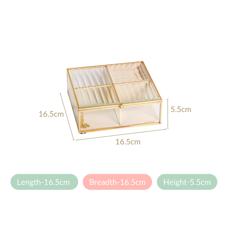 Fluted Lid Multicompartment Vanity Box