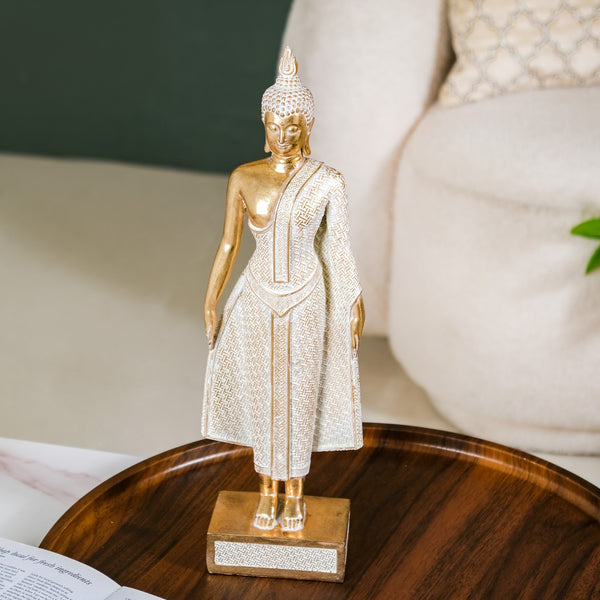 Gold Standing Buddha Decor Statue Large 16 Inch