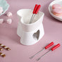 Heart Ceramic Chocolate And Cheese Fondue Set