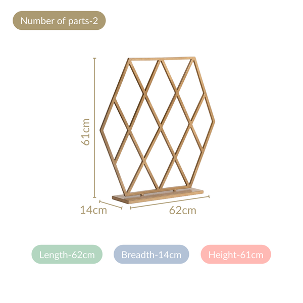 Hexagonal Puja Backdrop Metal Frame 24 Inch