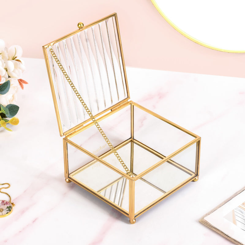 Compact Fluted Lid Vanity Box