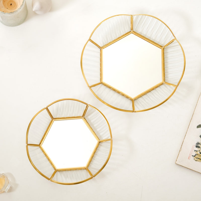 Nested Floral Mirrored Vanity Makeup Trays Set Of 2