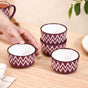 Oscilla Ceramic Snack Bowl For Nuts Set Of 4 Purple 200ml