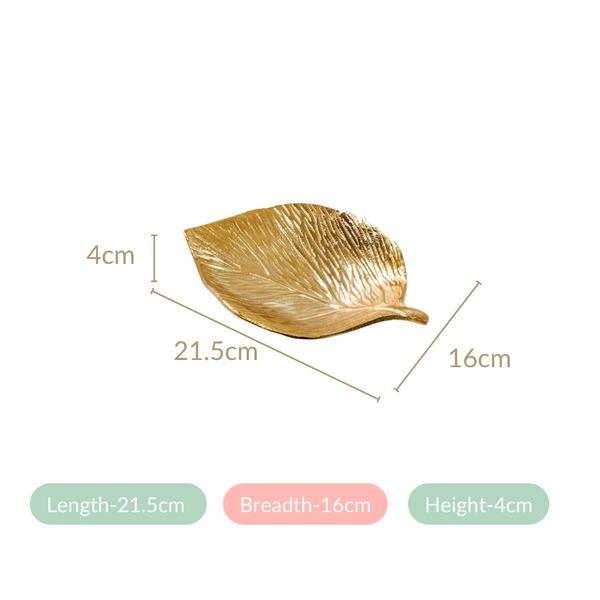 Set of 2 Leaf Plates Gold