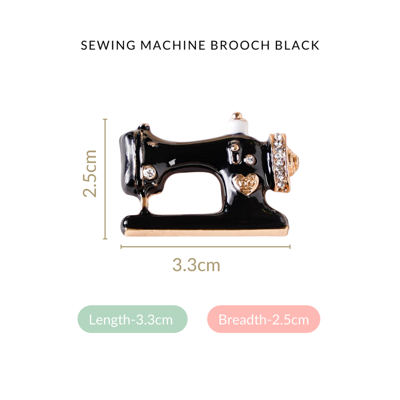 Sewing Machine Brooch Black