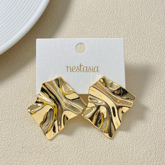 Chisel Stud Earrings Gold