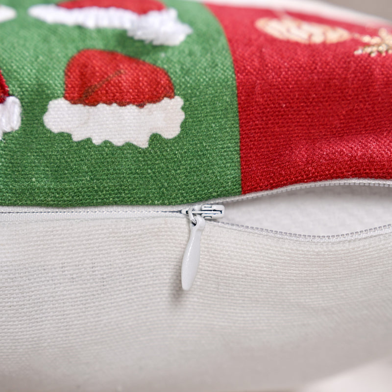Christmas Chronicles Embroidered Cotton Cushion Cover 39x39cm