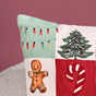 Christmas Chronicles Embroidered Cotton Cushion Cover 39x39cm