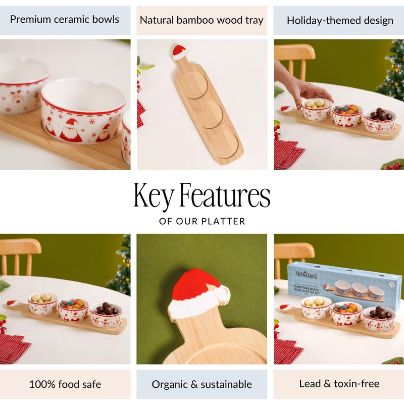 Christmas Snack Bowl Platter Set Of 4