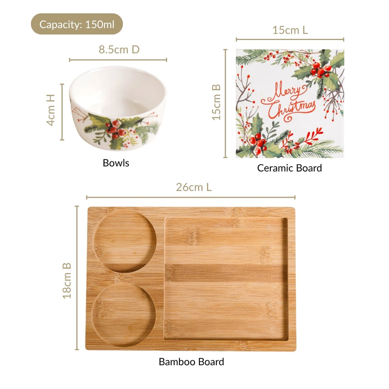 Christmas Themed Bowls And Platter Set Of 4
