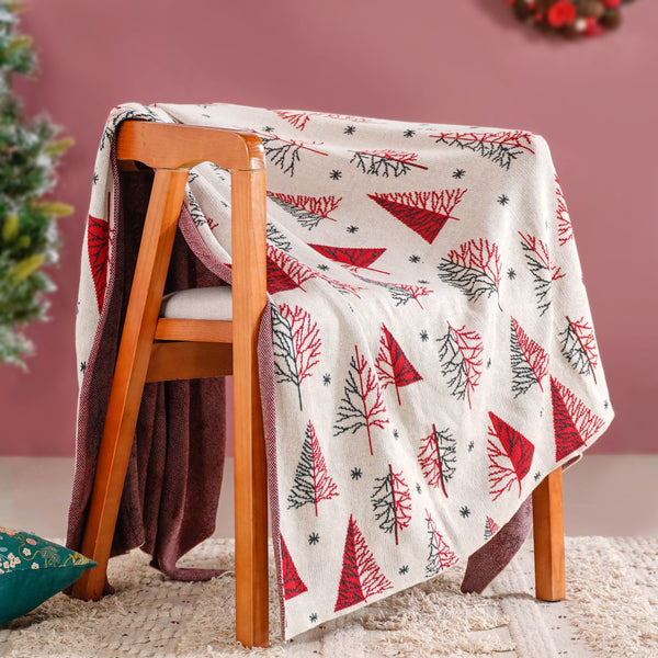 Trees And Snowflakes Throw Blanket