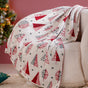 Christmas Trees And Snowflakes Throw Blanket