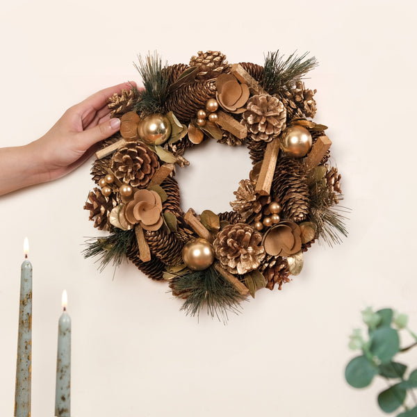 Golden Forest Sustainable Decorative Wreath