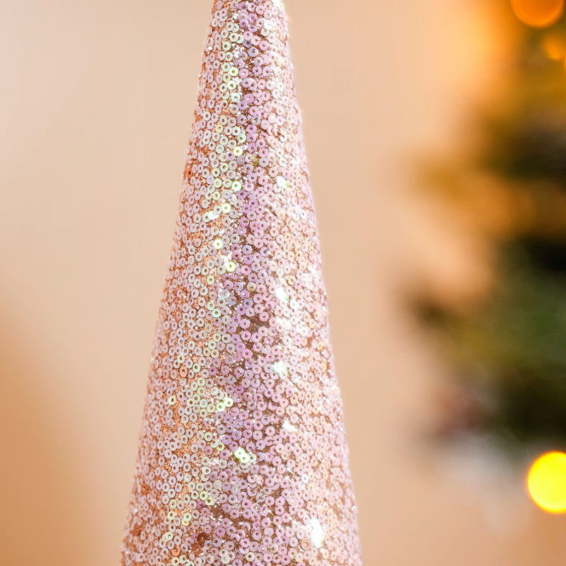 Dazzling Christmas Tree Table Top Decoration- Dazzling Metal Cone, Christmas Decoration Cone, Festive Metal Decor, Holiday Cone Ornament
