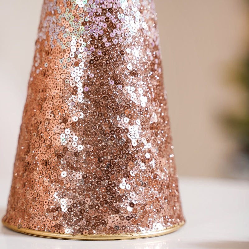 Dazzling Christmas Tree Table Top Decoration- Dazzling Metal Cone, Christmas Decoration Cone, Festive Metal Decor, Holiday Cone Ornament