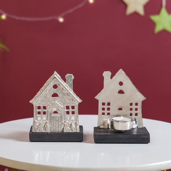 Set Of 2 Christmas Home Tea Light Holder