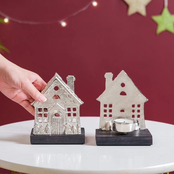 Set Of 2 Christmas Home Tea Light Holder