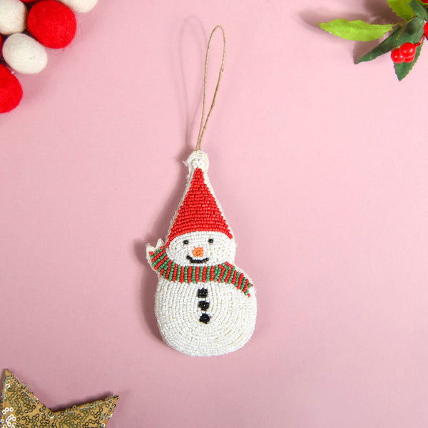 Christmas Hanging Ornament Set of 3 Multicolour