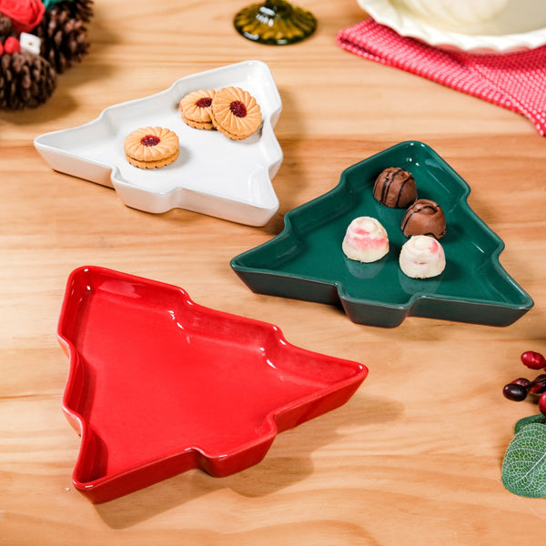 Christmas Tree Snack Plates Set Of 3